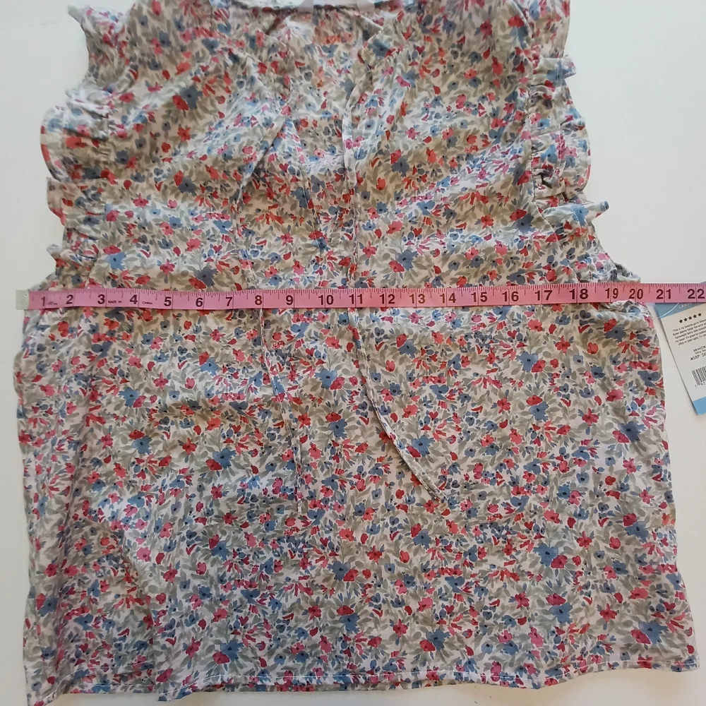 NEW BB Dakota Steve Madden Multicolor Ruffled Top Womens Sz Lg NWT - Picture 8 of 11